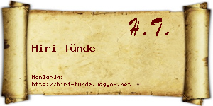 Hiri Tünde névjegykártya